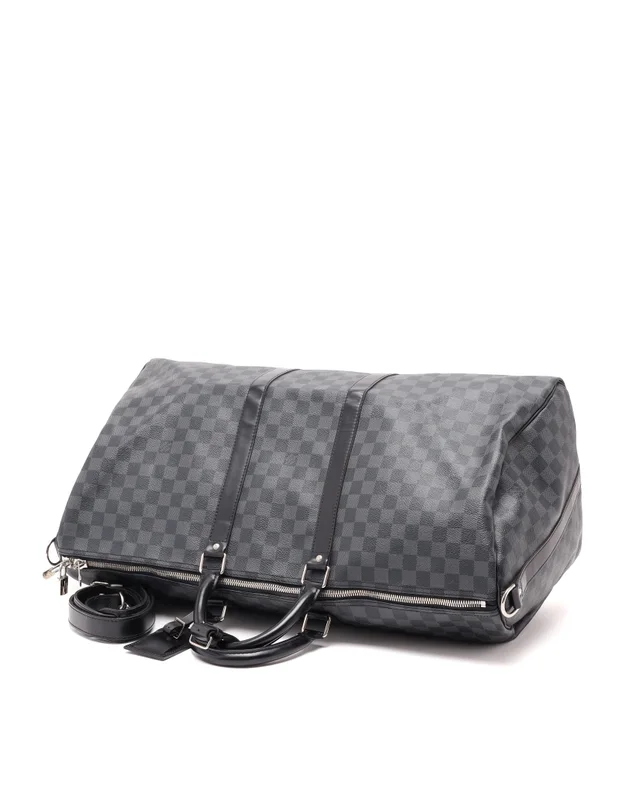 Louis Vuitton Damier Graphite Keepall 55 Bandoulière Weekend Bag in Grey Canvas from A Retro Tale, photo 5 of 10