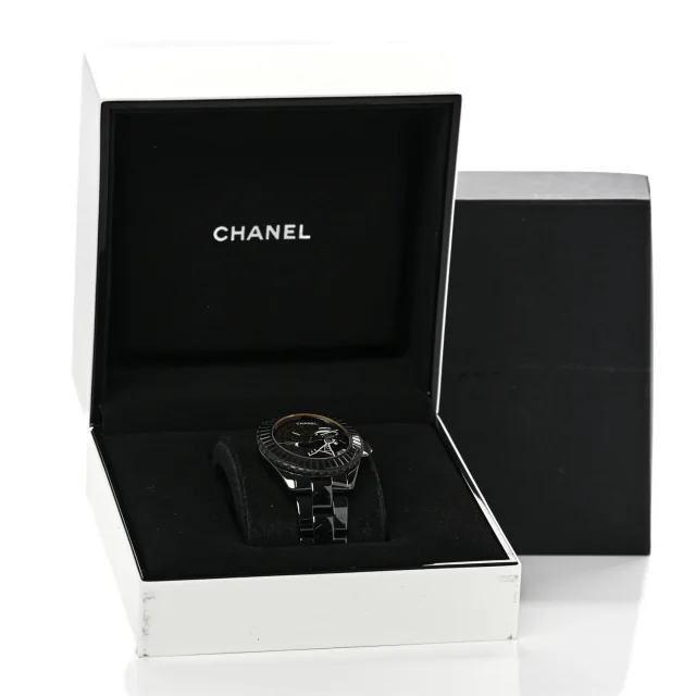 Chanel Stainless Steel Ceramic 38mm J12 Limited Edition Mademoiselle Couture Automatic Watch Black in Black Ceramic from FASHIONPHILE, photo 5 of 5
