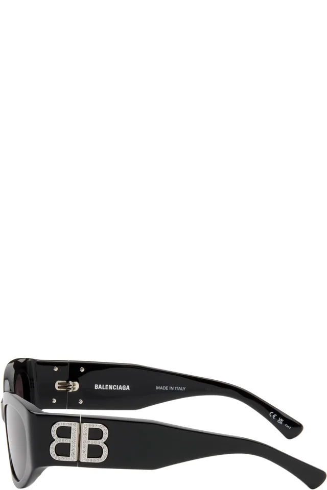 Balenciaga Black Bossy Cat Eye Strass Sunglasses, photo 3 of 4 from SSENSE