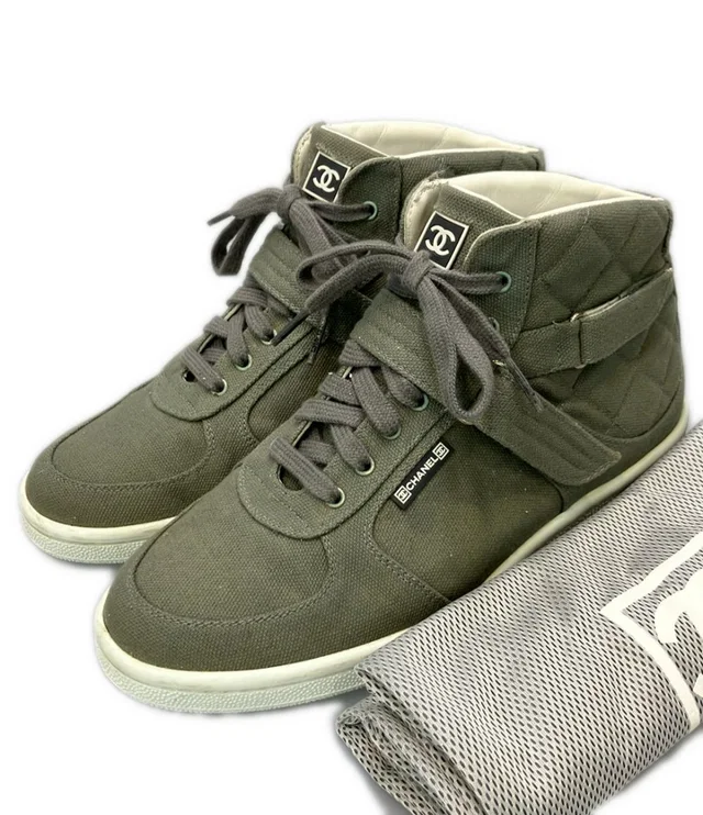 Chanel Quilted Canvas Sneakers in Canvas from The Reluxe