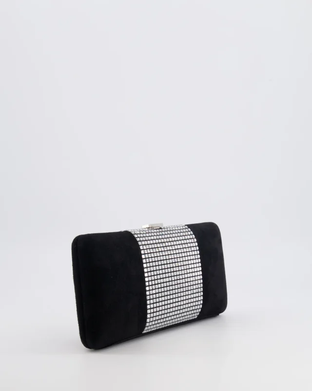 Chanel 2015 Paris-Dubai Black Suede Strass Crystal Clutch Bag with Crystal Embellished CC Logo in Black Suede from Sellier, photo 8 of 21