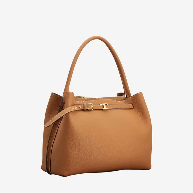 Tod's Calfskin Leather With Logo Hardware Shoulder Bag — Brown in Brown Calfskin from HEWI, photo 2 of 2