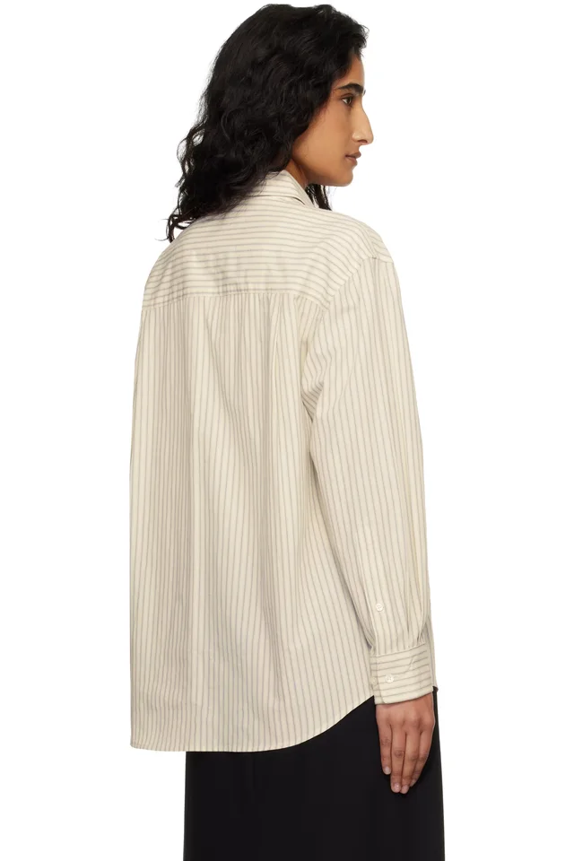 Dunst Off-White 2-Way Oversized Striped Shirt, photo 3 of 4 from SSENSE