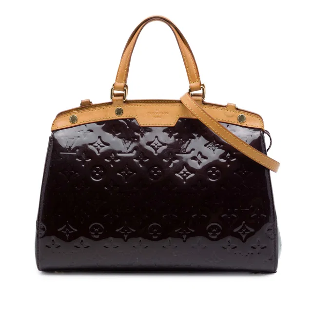 Purple Louis Vuitton Monogram Vernis Brea PM Satchel in Purple Leather from Designer Revival
