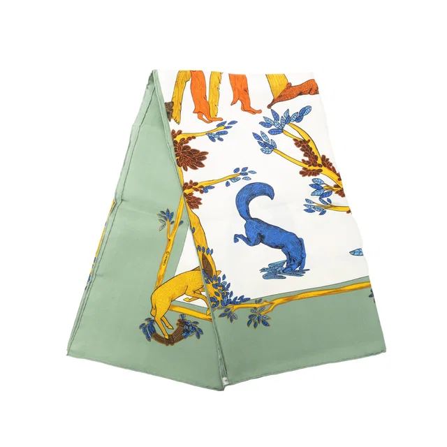 Multi Hermès Animal Alphabet Silk Scarf 90 Scarves in Silk from Designer Revival