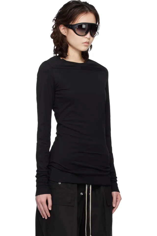 Moncler + Rick Owens Black Girder LS T-shirt, photo 2 of 5 from SSENSE