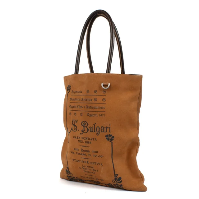 Bvlgari Brown Nubuck Leather Elettra-Collezione 1910 Tote Bag in Brown Suede from Labellov, photo 2 of 2