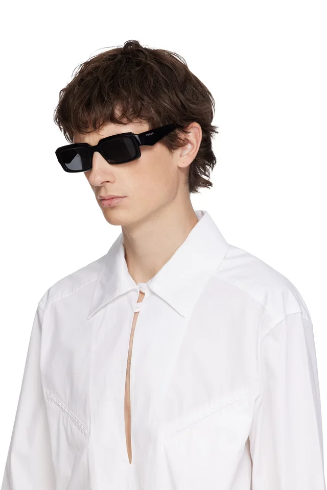 Prada Eyewear Black 'Prada Symbole' Sunglasses, photo 4 of 4 from SSENSE