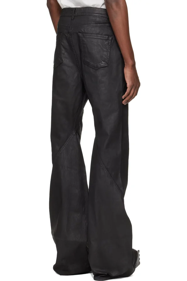 Rick Owens DRKSHDW Black Temple Bias Bootcut Jeans, photo 3 of 4 from SSENSE