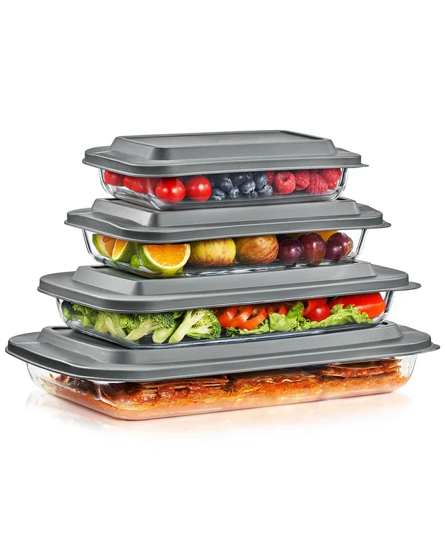 Sorbus Set of 4 Glass Meal Prep Containers & Baking Dishes With Airtight Lids, image 1 of 1 from Rue La La