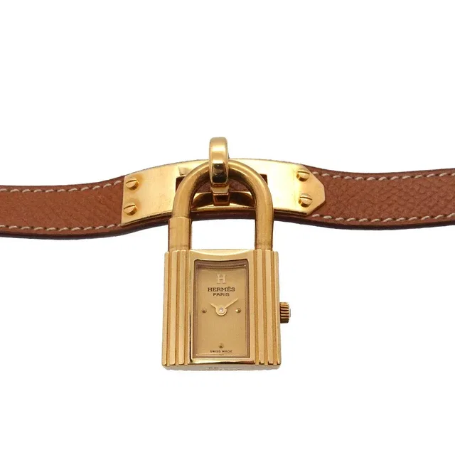 Hermès Kelly Watches Quartz Gold Dial Vintage Cadena Ladies Watch 90335971 in Gold Leather from Luxury Promise