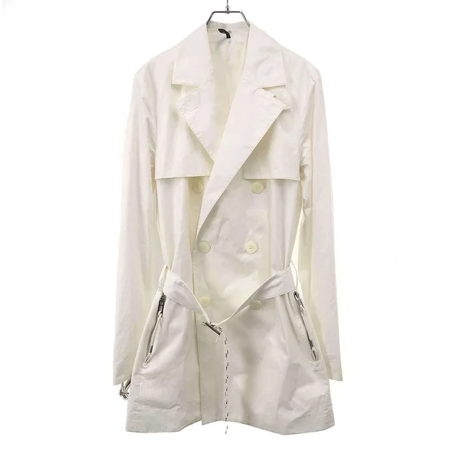 Dior Homme Trench Coat White 44 in White Leather from The Reluxe