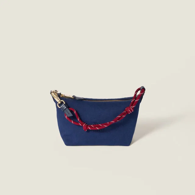 Miu Miu Canvas With Rope Strap Shoulder Bag — Navy in Navy Canvas from HEWI