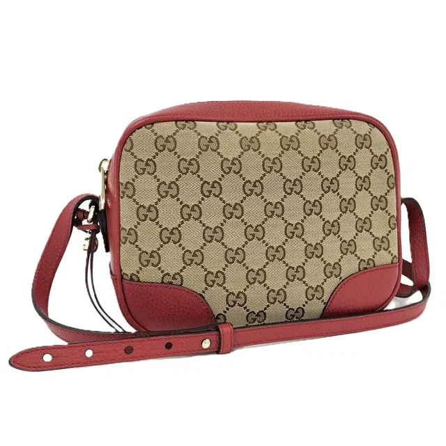 Gucci Shoulder Bag GG Canvas Red Brown in Brown Canvas from The Reluxe