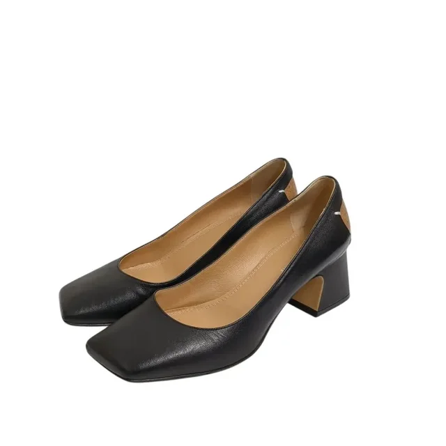 Maison Margiela Four Stitches Décortiqué Leather Pumps in black Leather from Grailed