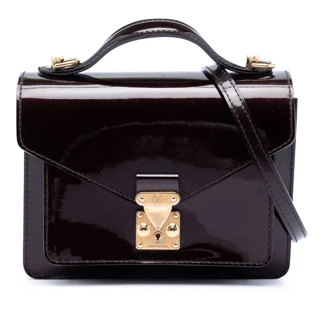 Purple Louis Vuitton Vernis Monceau BB Satchel in Purple Leather from Designer Revival