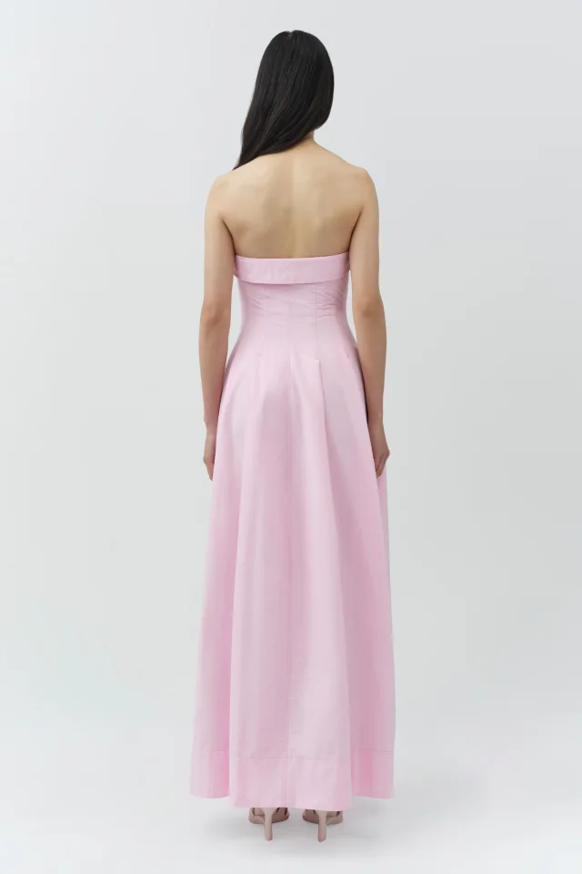 SIMKHAI Avril Cotton Bustier Maxi Dress in DAISY Cotton Poplin, photo 6 of 7 from SIMKHAI