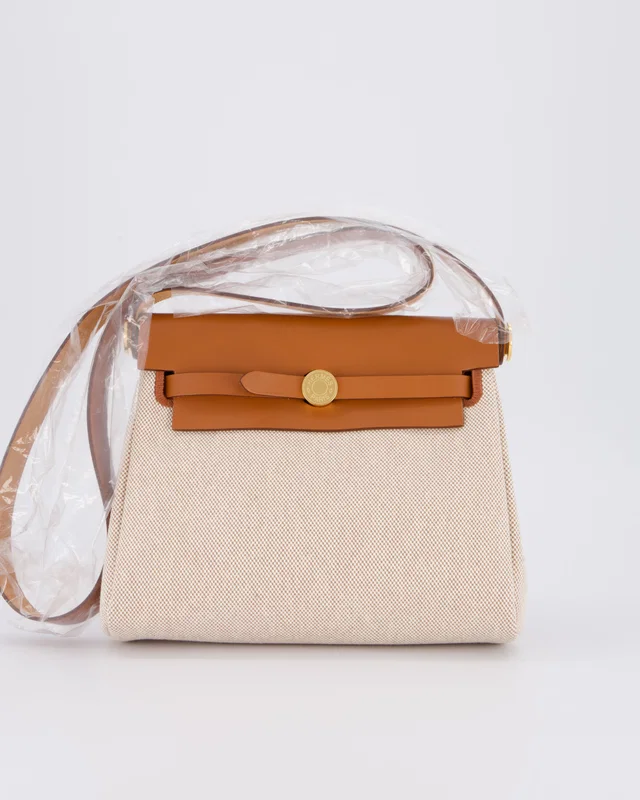 HOT* Hermès Herbag Zip 20 Bag in Beige Canvas from Sellier