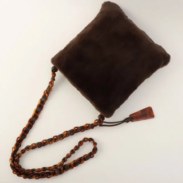 Chanel Around 1998, Lapin Farve brown marble pattern shoulder bag, dark brown from VINTAGE QOO TOKYO, photo 11 of 14