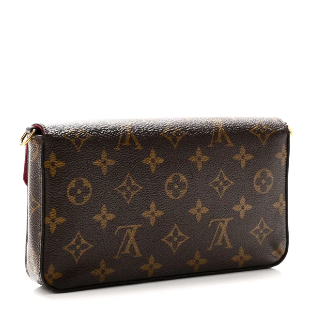 Louis Vuitton Monogram Pochette Felicie Chain Wallet Fuchsia in Pink Coated canvas from FASHIONPHILE, photo 4 of 10