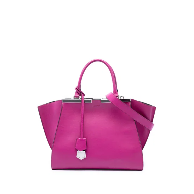 Purple Fendi Medium Calfskin 3Jours Satchel in Purple Calfskin from Designer Revival