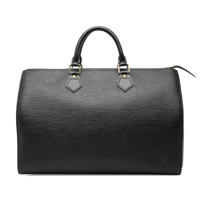 Black Louis Vuitton Epi Speedy 35 Boston Bag in Black Leather from Designer Revival