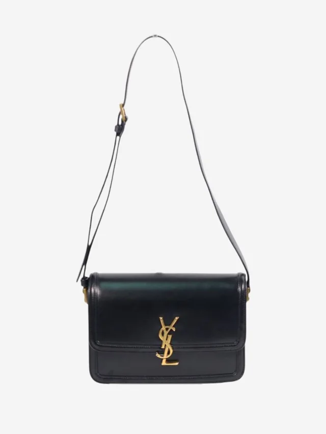 Saint Laurent Black Solferino medium leather shoulder bag in Black Leather from Sign of the Times