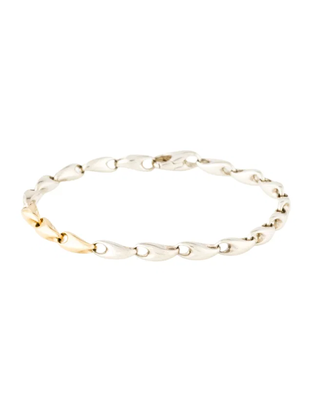 Georg Jensen Two-Tone Reflect Chain Link Bracelet, 6.5" in multicolor from The RealReal