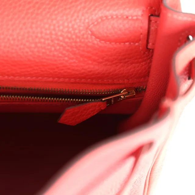 Hermès Kelly Retourne 28 Rouge Pivoine Togo Gold Hardware in Red Togo leather from Madison Avenue Couture, photo 9 of 9
