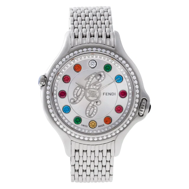 Unused Fendi Crazy Carats 34mm F105024000B3T02 in Stainless Steel from Gray And Sons