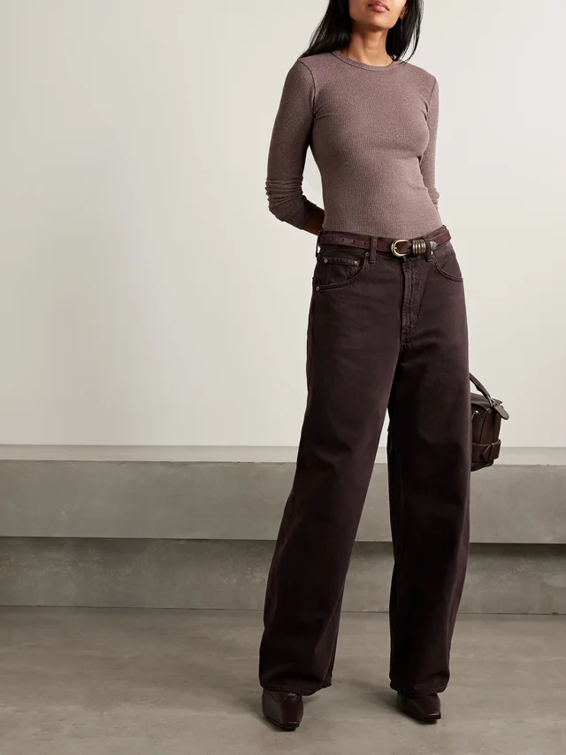 AGOLDE Low Curve regenerative mid-rise barrel-leg jeans in Brown, photo 2 of 2 from NET-A-PORTER (Canada)