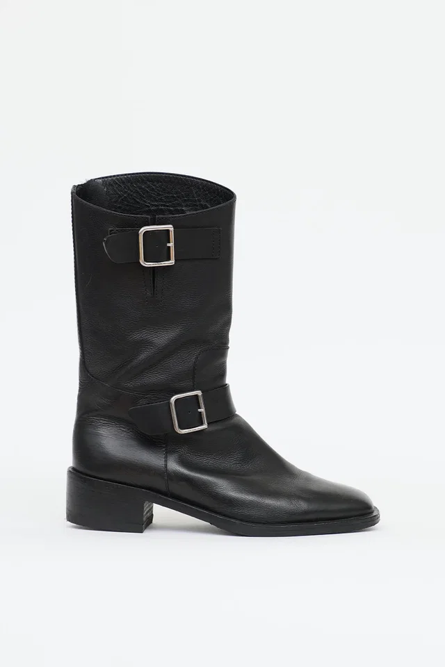 Chanel 2014 Leather Moto Boot in Leather from VSP Consignment