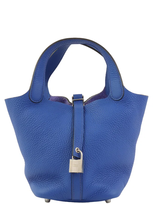 Hermès 2011 Picotin Lock PM Blue Electric in Blue Clemence leather from VINTAGE QOO TOKYO