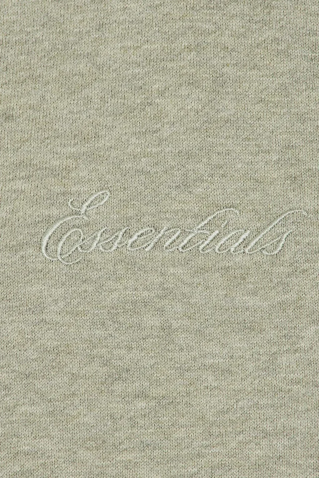 Fear of God ESSENTIALS Signature Classic Hoodie in Concrete Heather & Dark Concrete Heather, photo 5 of 5 from REVOLVE (Canada)