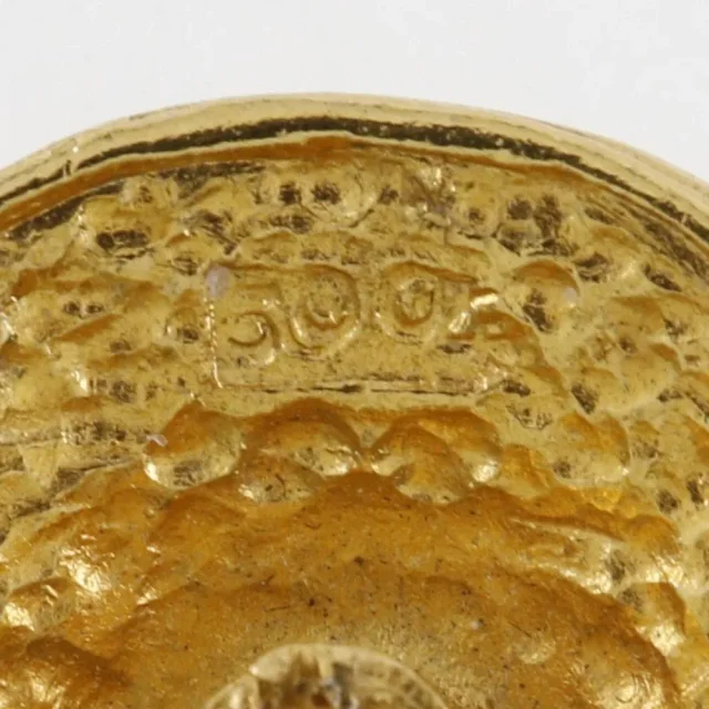 Chanel Vintage Logo Round Plated Gold _plated Jewelry in Gold from HEWI, photo 4 of 7