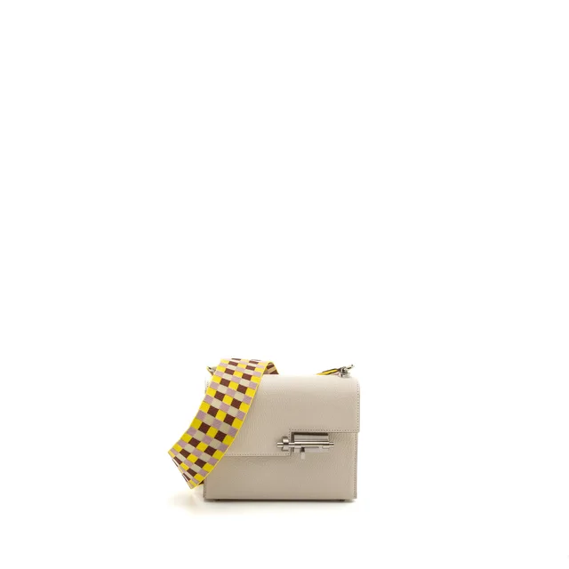 Hermès Mini Verrou chevre mysore nata / multicolor strap SHW stamp U in Multicolor Goatskin from EMIER