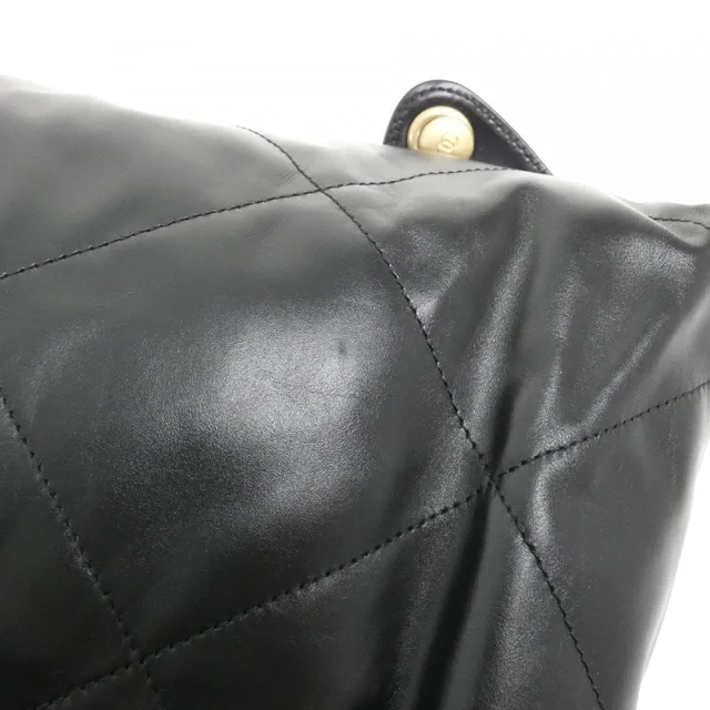 CHANEL 22 Line AS3859 Rucksack in BLACK / MAT GOLD metal fittings calf from KOMEHYO, photo 4 of 8