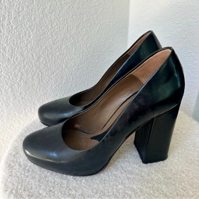 Marni Block Heel Black Leather Pumps, Women’s Size 6 in black Leather from Poshmark