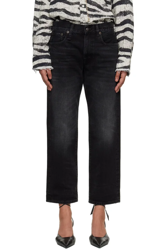 R13 Black Wash Boyfriend Jeans, image 1 of 1 from SSENSE