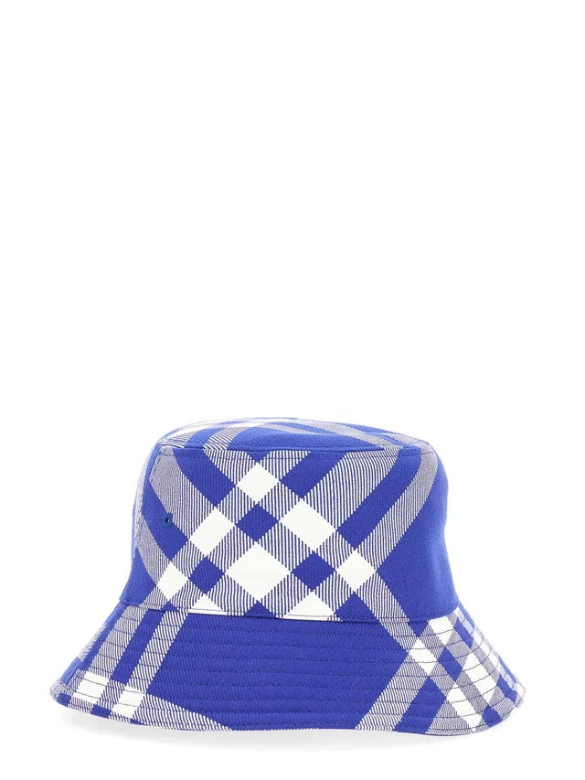 Burberry 8079490_b7369 Check Wool Polyester Bucket Hat — Purple in Purple Wool from HEWI
