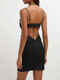 The Attico Short dress with gold details in 68% Polyester, 29% Viscose, 3% Elastane, 0% Glass, photo 3 of 5 from LUISAVIAROMA