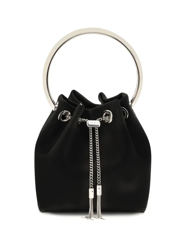 Jimmy Choo Bon Bucket Bag — Black Silk in Black Silk from HEWI