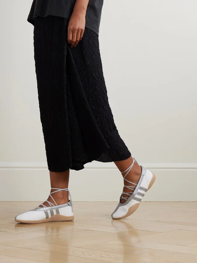 ADIDAS ORIGINALS Taekwondo Mei Ballet metallic leather-trimmed leather sneakers in Metallic, photo 2 of 2 from NET-A-PORTER (Canada)