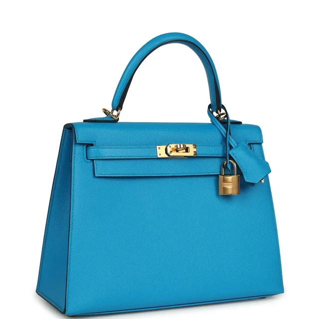 Hermès Kelly Sellier 25 Bleu Frida Epsom Gold Hardware in Blue Epsom leather from Madison Avenue Couture, photo 2 of 2