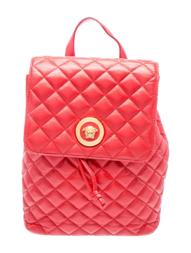 Versace Medusa Backpack in red Leather from The RealReal