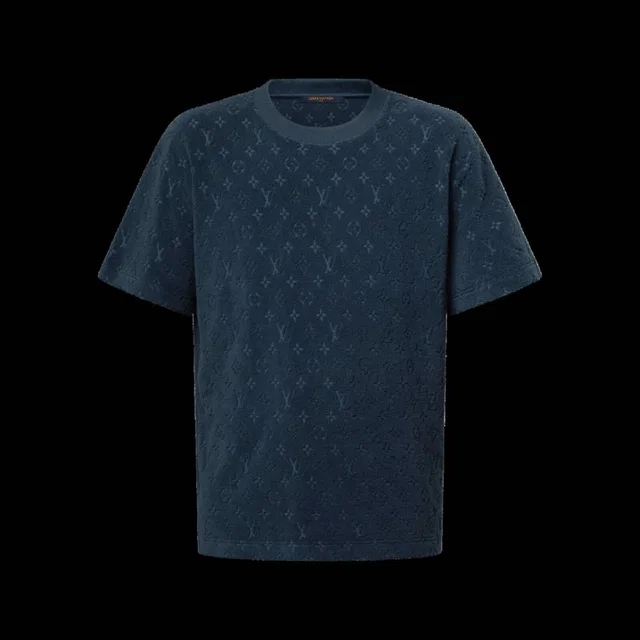 Louis Vuitton Monogram French Terry T-Shirt Navy Size: M in Blue Cotton from Oxfam Online Shop