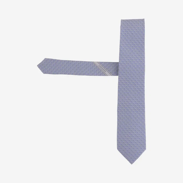 Ferragamo Silk Necktie — Blue Neckties in Blue Silk from HEWI