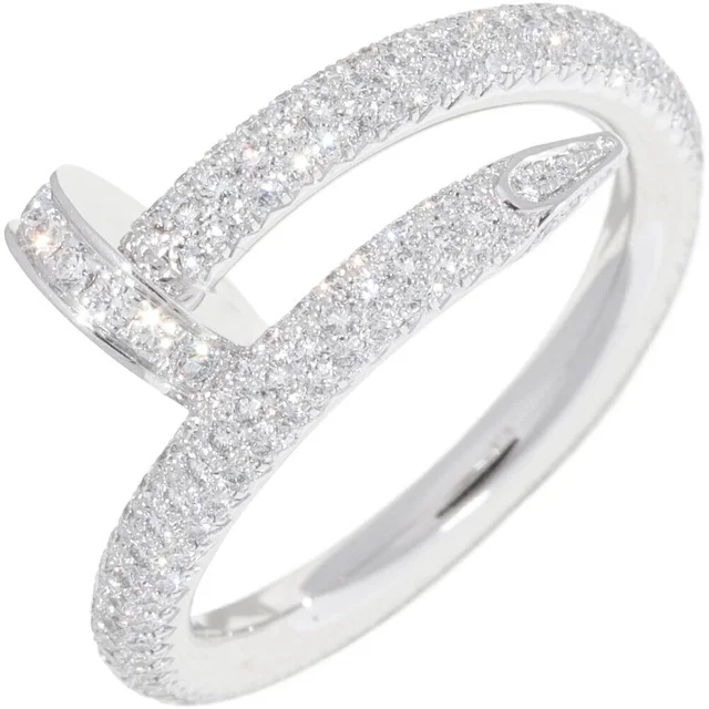 Cartier Juste un Clou Au750 White Gold Diamond Ring Size 13 in White from LuxUness