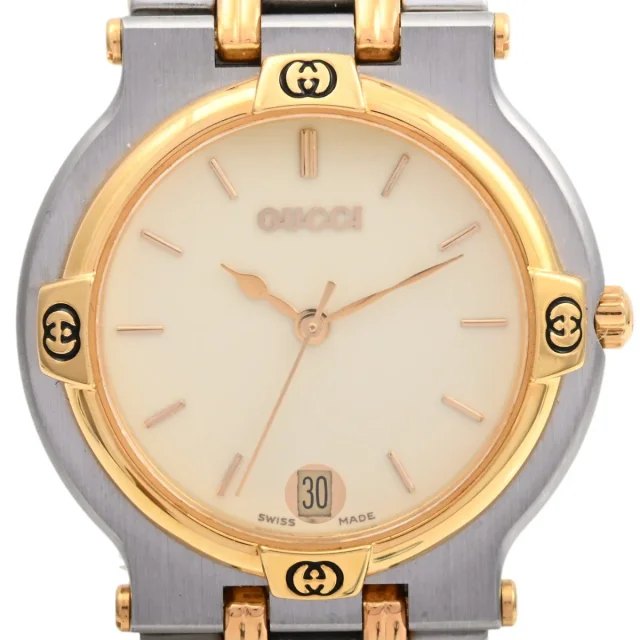 Gucci Round logo face watch 9000M quartz ivory from VINTAGE QOO TOKYO, photo 3 of 5