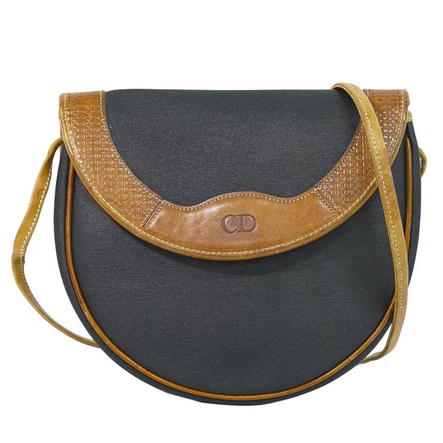 Dior Shoulder Bag Pochette Black Vintage in Black Canvas from The Reluxe